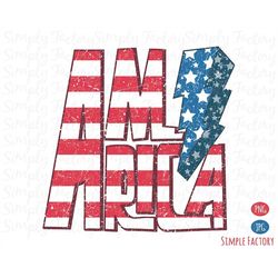 Retro America Stripes Star Lightning Bolt Png, America Flag Stripes Png, 4th of July Png, Vintage America Sublimation Sh