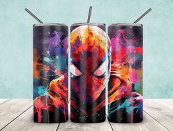Spider Man Tumbler, Spider Man Graffity Style Straight Tapered Skinny Tumbler,Spider Man Sublimation Wrap Skinny Tumbler