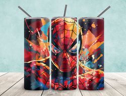 Spider Man Tumbler,Spider Man Graffity Style Straight Skinny Tumbler,Spider Man Graffity Sublimation Wrap Skinny Tumbler