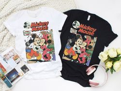 Retro Minnie & Mickey Mouse Poster T-shirts, Disney Matching Couple Tees, Retro minnie mickey T-shirts