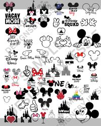 Mega Bundle 62 PNG,SVG,DFX Mickey,Minnie, Vacation, Birthday, Mickey Hands Digital Downloads