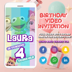 Muppet Babies Invitation, Muppet Babies Invitation, Muppet Babies Invite, Muppet Babies Birthday