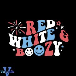 Red White and Boozy Retro Fourth of July SVG Cutting File