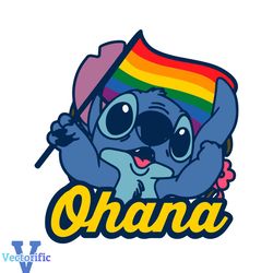 LGBT Flag Stitch Ohana SVG Pride Month SVG Digital File