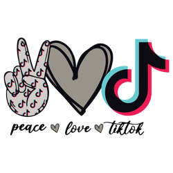 Peace Love Tiktok svg, Peace Love SVG, Tiktok Svg, Peace love tik tok saying Svg For Cricut - Silhouette