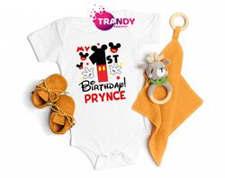 Custom My First Birthday T-shirt, Disney First Birthday Onesie, Baby First Birthday Outfit, Disney Baby 1st Birthday Shi
