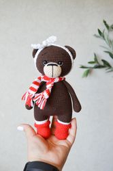Amigurumi Teddy Bear cute crochet toy for baby boys and girls, a keepsake gift for newborn
