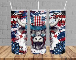 Funny Cow 4th Of July Tumbler, Funny Cow 4th Of July Skinny Tumbler