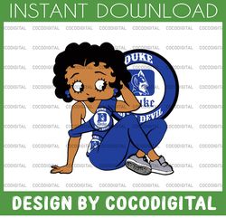 Betty Boop With Duke Blue Devils PNG File, NCAA png, Sublimation ready, png files for sublimation