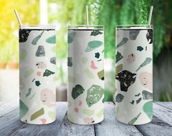 Green Abstract Terracotta Tumbler, Abstract Tumbler, Green Abstract Terracotta Skinny Tumbler