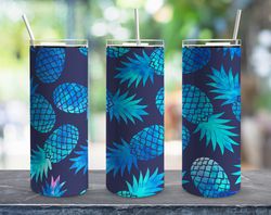 Holographic Pineapples Tumbler, Holographic Pineapples Skinny Tumbler