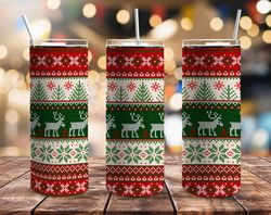 Traditional Christmas Sweater Tumbler, Traditional Christmas Sweater Skinny Tumbler
