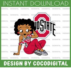 Betty Boop With Ohio State Buckeyes PNG File, NCAA png, Sublimation ready, png files for sublimation,printing DTG