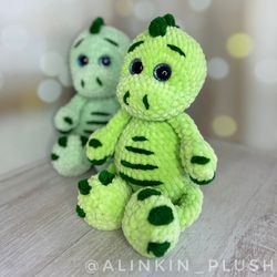 crocheted dinosaur, plush dinosaur handmade
