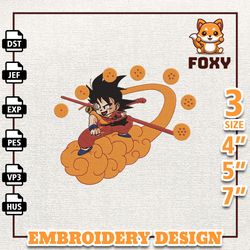 Goku Anime Design, Anime Embroidery Design, Anime Machine Embroidery Design, Gift For Anime Fan, Instant Download