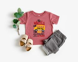 The WHEELS On The BUS shirt, go back to school shirt,School bus shirt, school bus shirt, Cute kids shirt,School tee,Firs