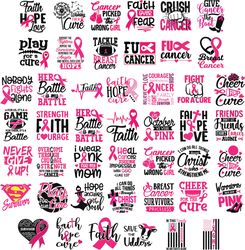 Breast Cancer SVG Bundle, Cancer SVG, Breast Cancer SVG, Awareness Ribbon Svg, Pink Ribbon Svg Digital Download