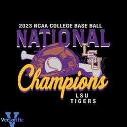 Glove and Bat LSU Tigers 2023 NCAA Baseball College Champions SVG