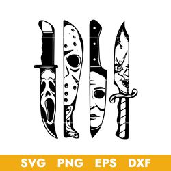 Horror Movie Characters In Knives Svg, Halloween Svg, Png Dxf Eps Digital File
