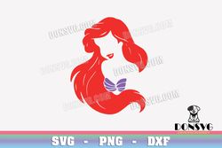 Ariel Hair and Lips svg files for Cricut Silhouette Cameo Disney Princess PNG Sublimation Little Mermaid
