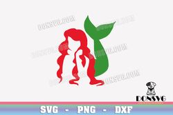 ariel hair and mermaid tail svg cutting file disney image for cricut the little mermaid vinyl decal vector