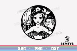 The Little Mermaid Starbucks Logo SVG Disney Coffee png clipart for T-Shirt Design Flounder Cricut files