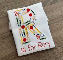 Back to school shirt, boys back to school shirt, girls back to school shirt, embroidery, personalized, embroidered shirt