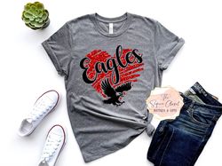 Eagles School Mascot Heart T-shirt, Mascot Shirt, Eagles Spirit Shirt, Eagles Spirit, Mascot Shirt, Eagles T-shirt, Eagl