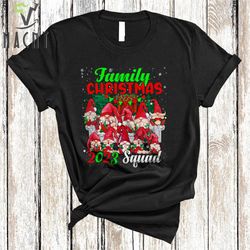 Family Christmas 2023 Squad Cool Merry Xmas Lights Gnomes Lover Matching Pajama Family Group T-Shirt