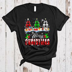 Merry Christmas Funny Christmas Tree Red Green White Plaid Matching Family Group Gifts T-Shirt