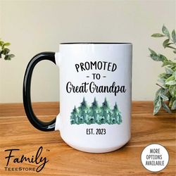 Promoted To  Great Grandpa Est. 2023 Coffee Mug Great Grandpa Gift Great Grandpa Mug Pregnancy Reveal Gift