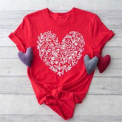 Valentine's Day Shirt, Floral Heart Baseball Tee, Mother's Day Raglan, Love Shirt, Mom Shirt, Valentine's Day Gift, Hear