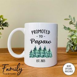 Promoted To Papaw Est. 2023 Coffee Mug  Papaw Gift  Papaw Mug  Pregnancy Reveal Gift