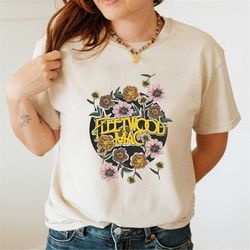 fleetwood mac t-shirt, vintage floral retro band tee, distressed band rock and roll shirt, rock band tee ,unisex music l