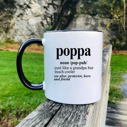 Poppa Noun Coffee Mug  Poppa Gift  Poppa Mug  Funny Gifts For Poppa