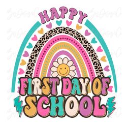 Retro happy first day of school png, Groovy back to school png, school sublimation designs downloads, school girl png, t