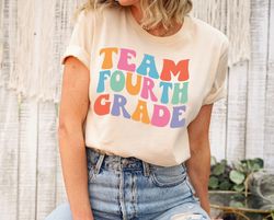 Team Fourth Grade, Retro Fourth Grade Team, Back To School, 4th Grade Teacher, 4th Grade Novelty T-Shirt
