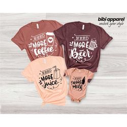 Family Drinks | Family Matching Shirts | Coordinating Shirts For Mom Dad Big Sister Little Brother | Mommy And Me | Sibl