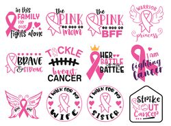 Breast Cancer Svg Bundle, Cancer Awareness Svg, Cancer Ribbon Svg, Hope Svg, Pink Ribbon svg Digital Download