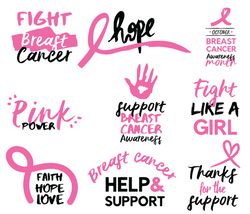Breast Cancer Awareness Bundle SVG, Cancer Awareness SVG, Breast Cancer svg, Awareness Ribbon Svg Digital Download