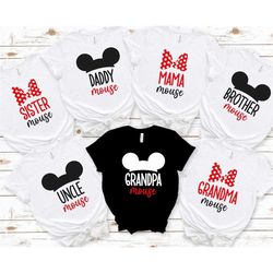 mouse matching family t-shirts, mama mouse, daddy mouse, baby mouse, uncle mouse, auntie mouse, theme park world tees, m