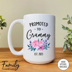 Promoted To  Grammy Est. 2023 Coffee Mug  New Grammy Gift Grammy Mug  Pregnancy Reveal Gift