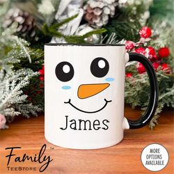 Snowman Face Mug - Personalized Christmas Mug - Secret Santa Gift - Custom Name  Mug - Funny Christmas Gift