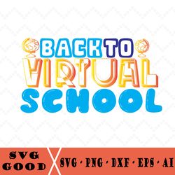 Virtual School Svg, Back To School Svg, Teacher Silhouette File, First Day Of School Svg, Cricut File