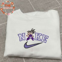 NIKE x Goku Embroidered Sweatshirt, Dragon Ball Anime Embroidered Sweatshirt, Anime Embroidered Crewneck, Anime Gift, Em