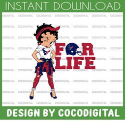 Betty Boop Texans For Life Fan Inspired PNG for Sublimation, Betty Boop Bundle, Digital Download