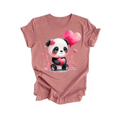 Panda T-Shirt, Panda Lover Shirt, Heart Shirt, Cute Animal Shirt, Cute Panda Shirt, Animal Lover Gift, Valentine Days Gi