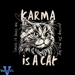 Karma Is A Cat Funny Me and Karma Vibe Like That SVG File