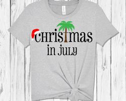 Christmas in July Svg Dxf Png, summer, christmas, palm tree, santa, files for: Cricut, Silhouette, Sublimate,