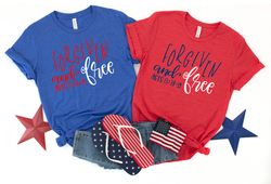 Women's Christian 4th of July Patriotic Shirt Forgiven and Free Acts 13